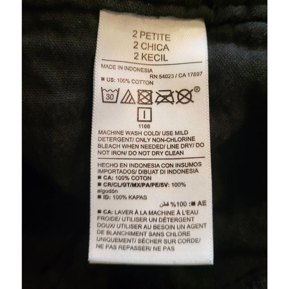 Old Navy Pants Women's 2 Petite Black High Rise Slouchy Cropped Tapered Gauze - Picture 5 of 5